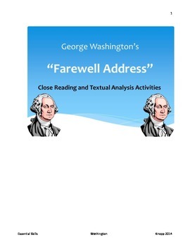 Preview of Washington's "Farewell Address" - Common Core Aligned Activities