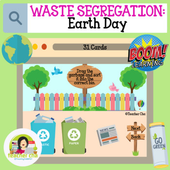 Preview of Waste Segregation: Garbage Sorting - Earth Day (BOOM Cards™ Distance Learning)