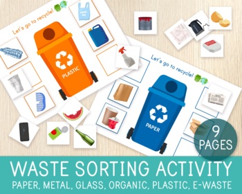Preview of Waste Sorting Activity, Recycling Game, Trash, Garbage, Earth Day, Environment