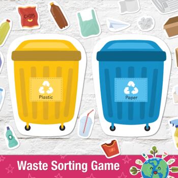 Preview of Waste Sorting Busy Book Printable Game for Toddlers, Trash Sorting Activity Work