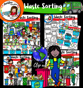Preview of Waste Sorting clip art -Recycling - big set of 97 items!