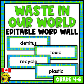 Preview of Waste in Our World Vocabulary | Editable Word Wall
