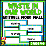 Waste in Our World Vocabulary | Editable Word Wall
