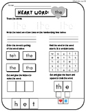 UFLI Lesson Practice Page and Heart Word Practice