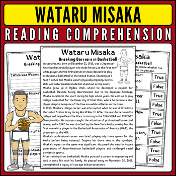 Preview of Wataru Misaka Nonfiction Reading Passage & Quiz for AAPI Heritage Month