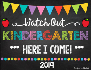 Look Out Kindergarten Here I Come Sign Kindergarten Here I Come Poster First Day of Kindergarten Sign Kindergarten Poster Instant Download