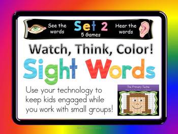 Preview of Watch, Think, Color SIGHT WORDS Set 2