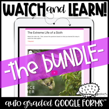 Preview of Watch and Learn: Animals & Science BUNDLE for Google Forms™
