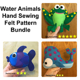 3 Water Animals Felt Hand Sewing Patterns Bundle
