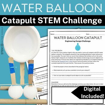 Preview of Water Balloon Catapult Summer STEM Project for Middle School
