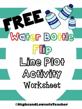 Preview of FREE Water Bottle Flip Line Plot Activity