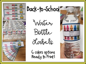 Download Water Bottle Labels - Back to School Labels by Bahrt's Bunch | TpT