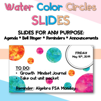 Preview of Water Color Circles Slides