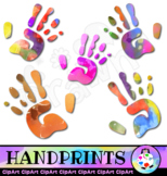 Water Color HandPrints Clip Art Set
