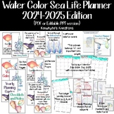Water Color Sea Life Planner 2023-2024 Edition (Editable option)
