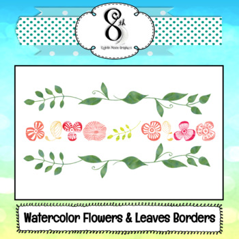 Preview of Tropical Water Color Flower Borders Freebie