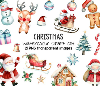Preview of Water Colour Christmas Clipart - 21 High Quality Transparent PNG Images