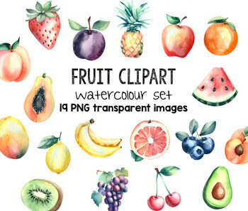 Preview of Water Colour Fruit Clipart - 19 High Quality Transparent PNG Images