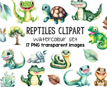 Preview of Water Colour Reptiles - Animals Clipart - 17 High Quality Transparent PNG Images