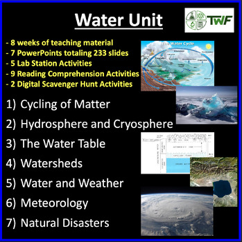 Preview of Water Complete Unit Bundle - Middle School Comprehensive Bundle