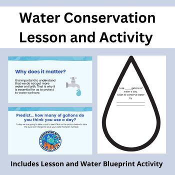 Preview of Water Conservation Activity and Water Footprint Calculator