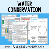 Water Conservation - Reading Comprehension Worksheets