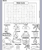 Water Cycle Activity: Word Search/ Coloring Worksheet (Wea