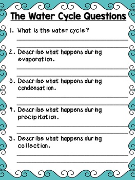 Water Cycle Reading Comprehension and Activities by Love What You Teach