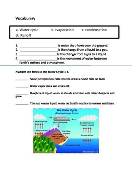 Water Cycle - Assessment 4th Grade Science by Cammie's Corner | TpT