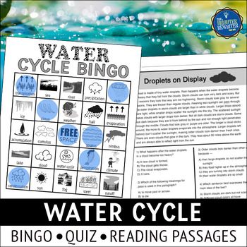 Preview of Water Cycle Bingo Game and Reading Passages