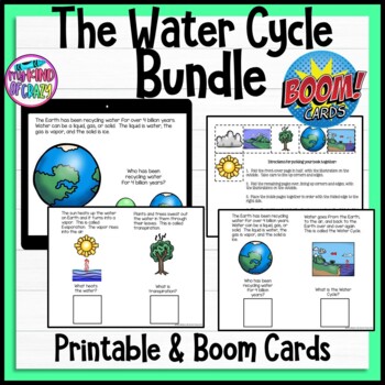 Preview of Water Cycle Bundle | Boom Cards and Printable | Hybrid Teaching