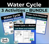 Water Cycle Bundle - Lab in a Beaker, Notes Stations, Rese