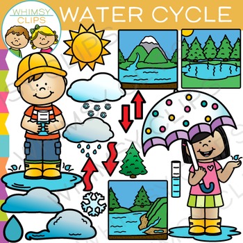 Preview of Water Cycle Science and Weather Kids Clip Art