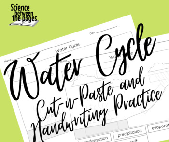 Preview of Water Cycle Cut-n-Paste or Handwriting Practice Coloring Page