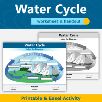 Preview of Water Cycle Diagram Earth Science Worksheet and Handout 