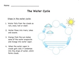 Water Cycle Diagram (Simple Version) with Answer Sheet