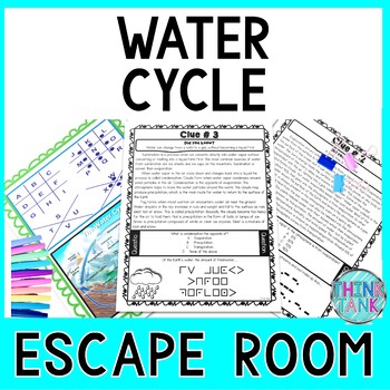 Preview of Water Cycle ESCAPE ROOM - Earth Science - Reading Comprehension