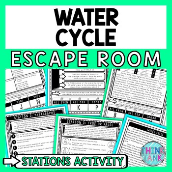 Preview of Water Cycle Escape Room Stations - Reading Comprehension Activity