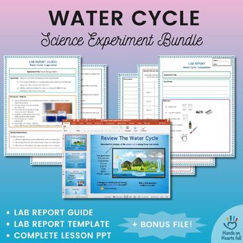 Preview of Water Cycle: Evaporation Experiment BUNDLE: Lesson PPT + Lab Guide + Template