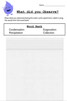 Preview of Water Cycle Experiment Observation