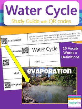 Preview of Water Cycle Study Guide with QR Codes