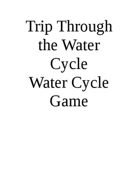 Preview of Water Cycle Game