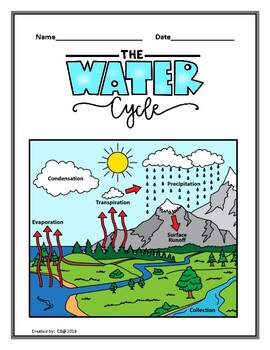 Preview of Water Cycle Powerpoint & Interactive Notes  4th Grade Science
