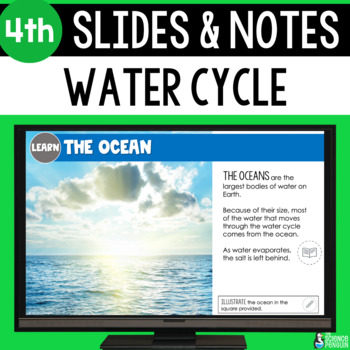 Preview of The Water Cycle Introduction Slides & Notes Worksheet | 4th Grade Powerpoint