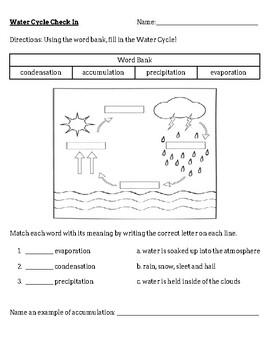 Preview of Water Cycle Quiz