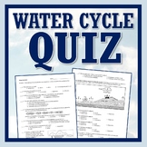 Water Cycle Quiz NGSS MS-ESS2-4 Middle School