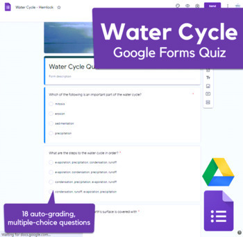Preview of Water Cycle Quiz in Google Forms