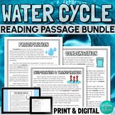 Water Cycle Reading Comprehension Passages Bundle PRINT an