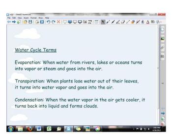 Preview of Water Cycle SMARTBoard Lesson
