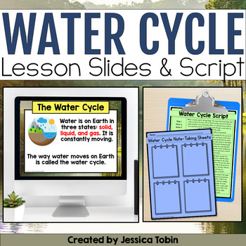 Preview of Water Cycle PowerPoint Slides and Note Taking Graphic Organizers Worksheets